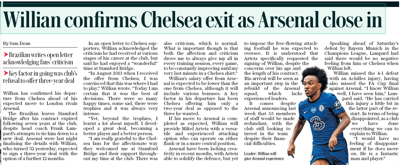 Daily Telegraph, 10 August 2020